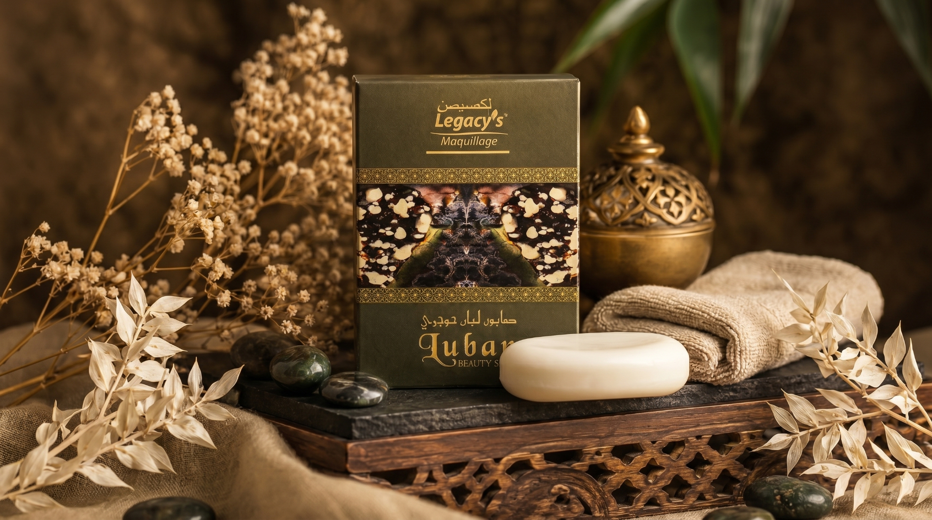 Luban Beauty Soap — luxury still life with frankincense